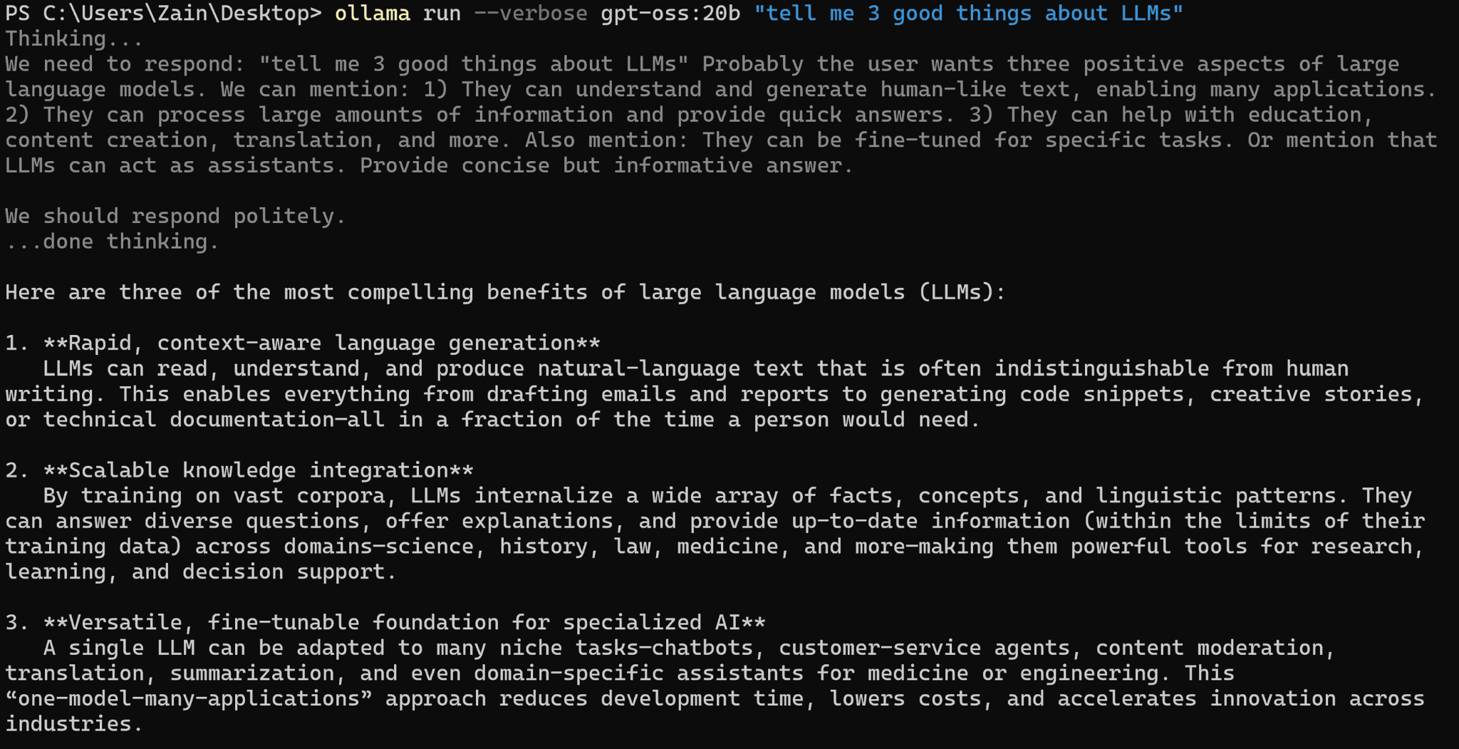ollama in cli 0a8042ce8d
