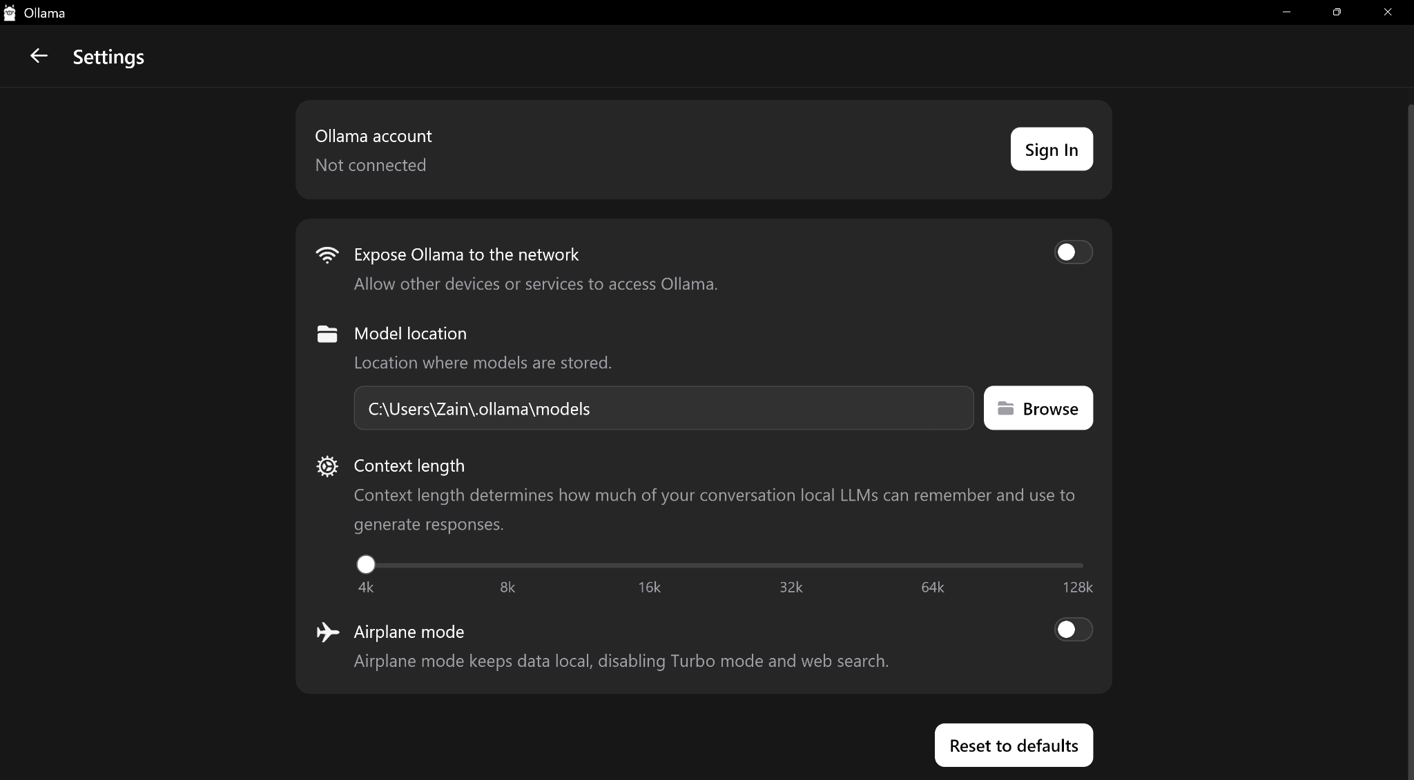 ollama settings 6624d21fce